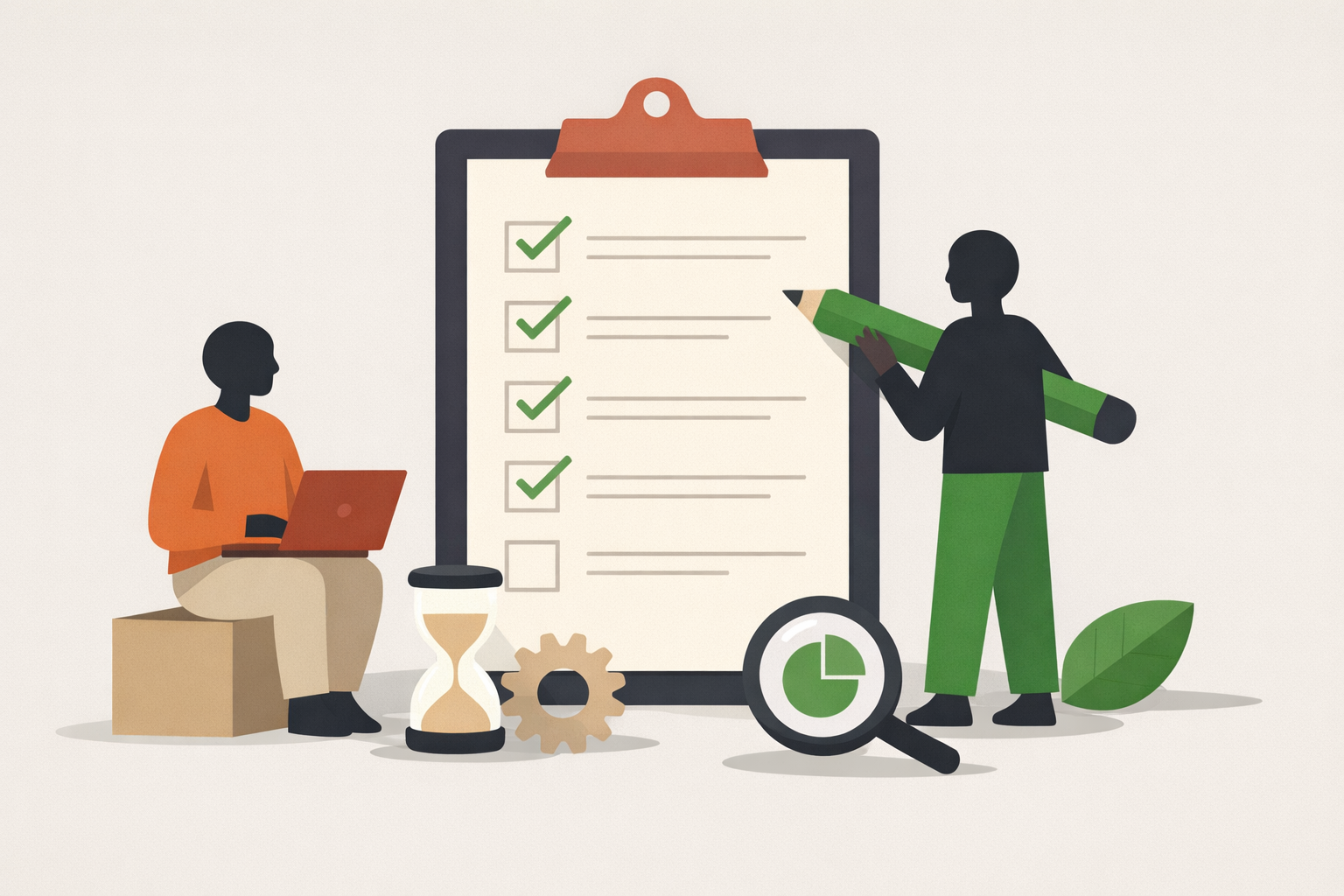 Checklist clipboard with SEO blogging tips items marked off before publishing a blog post