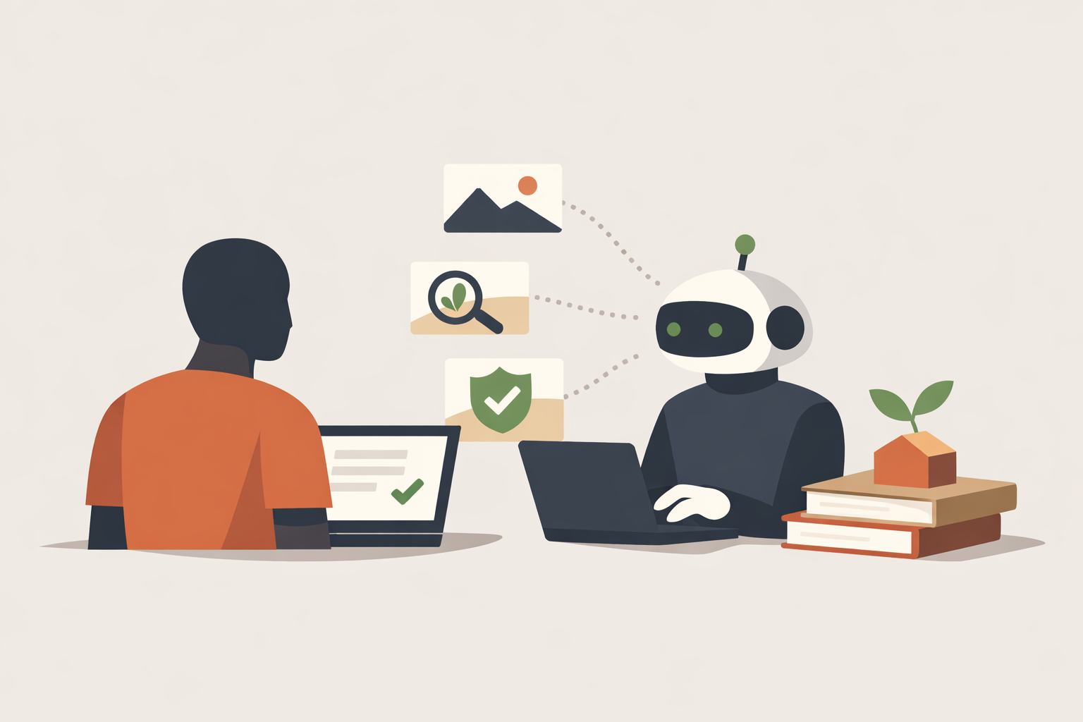 Person reviewing AI-generated blog content on laptop, applying SEO blogging tips to maintain expertise and authenticity