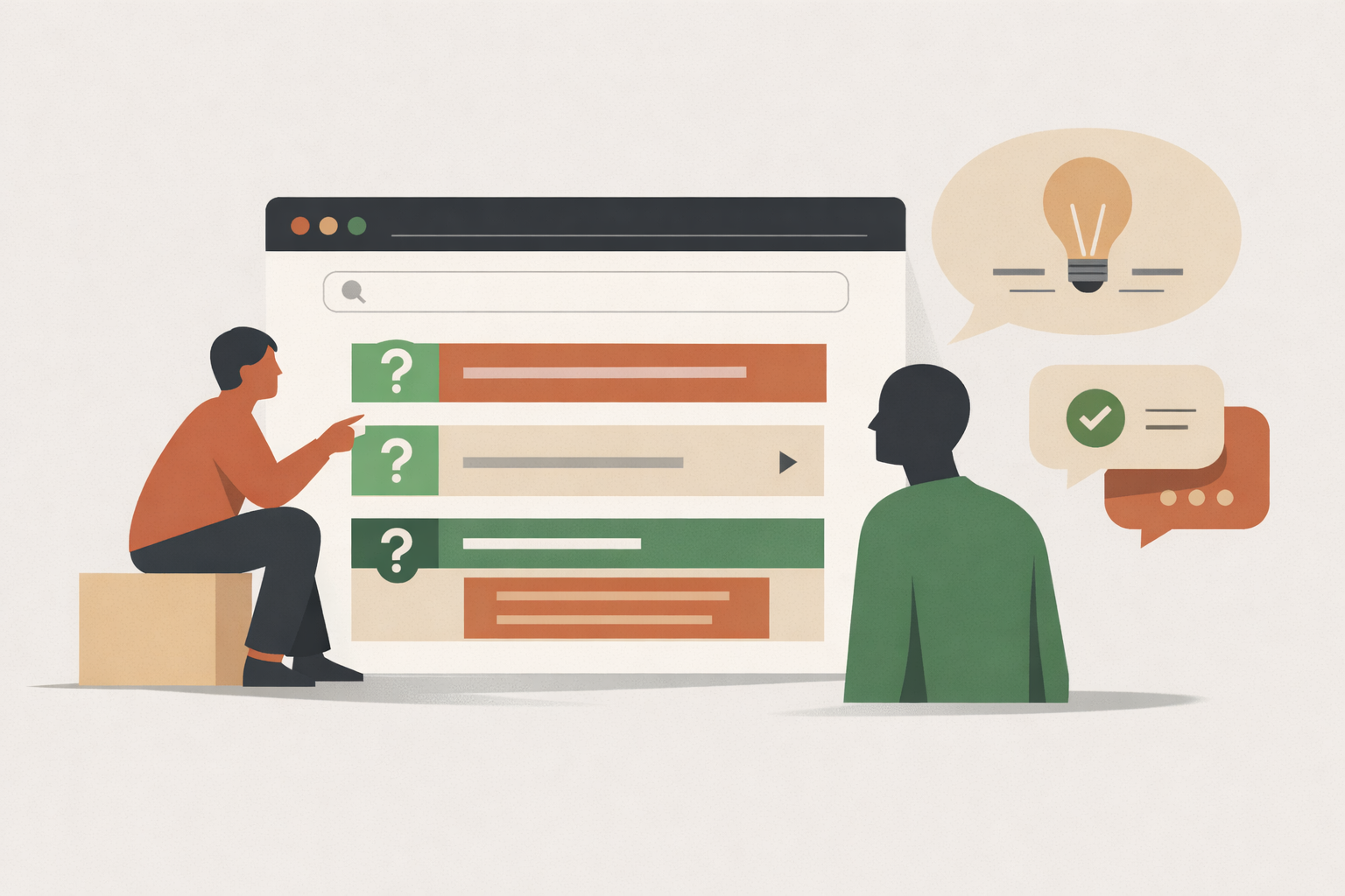 On-page SEO checklist with magnifying glass over webpage elements including title tags and meta descriptions
